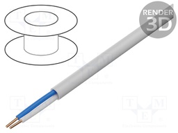 Wire; YTKSY; telecommunication; solid; Cu; 1x2x0,8mm2; PVC; white