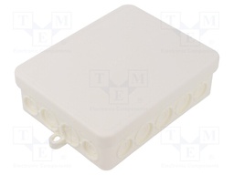 Enclosure: junction box; X: 100mm; Y: 125mm; Z: 40mm; polyetylene