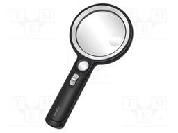 Hand magnifier; Mag: x5,x13,x20; Lens: Ø90mm; Illumin: LED