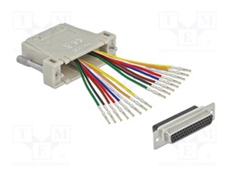 Adapter; D-Sub 44pin HD socket,RJ45 socket x2; beige