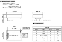 Converter: DC/DC; 40W; Uin: 14÷160V; Uout: 24VDC; Iout: 1.667A; 68g
