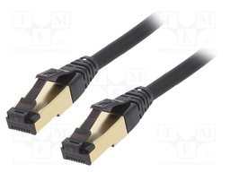 Patch cord; S/FTP; Cat 8; stranded; Cu; LSZH; black; Len: 1.5m; 27AWG
