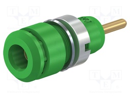 10A; insulated; green; Plating: gold-plated; Connector: 2mm banana