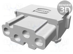 Connector: HDC; module; male; PIN: 4; 50V; 500cycles; UL94V-0