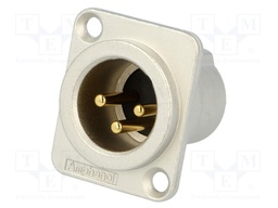 Socket; XLR; male; PIN: 3; straight; turned contacts; soldering