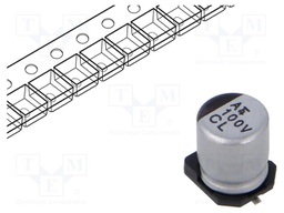 Capacitor: electrolytic; low ESR; SMD; 100uF; 35VDC; Ø6.3x7.7mm