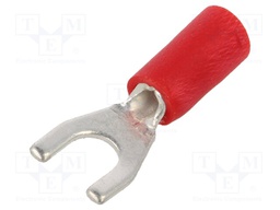 Tip: fork; M4; 0.5÷1mm2; crimped; for cable; insulated; tinned; red