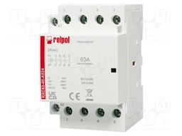 Contactor: 4-pole installation; 63A; 24VAC; NO x4; IP20; RXC63