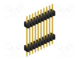 Connector: pin strips; pin header; male; PIN: 10; 1.27mm; THT; 1x10