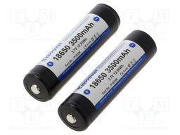 Re-battery: Li-Ion; 18650,MR18650; 3.7V; 3500mAh; Ø18.2x69.2mm; 8A