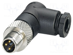 Connector: M8; PIN: 3; 4A; 48V; IP67; angled; unshielded; plug