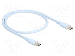 Cable; USB 2.0; USB C plug,both sides; gold-plated; 0.5m; blue