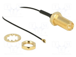 Cable; 350mm; IPEX MHF 4L,RP-SMA female; black; Øcable: 0.81mm