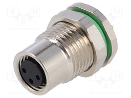 Connector: M8; female; PIN: 3; for panel mounting,front side nut