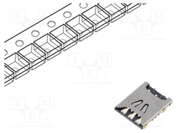 Connector: for cards; Nano SIM; push-pull; SMT; gold flash; PIN: 6