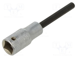 Socket; hex key,socket spanner; HEX 9/64"; 1/4"; 55mm; 44A