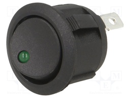 ROCKER; SPST; Pos: 2; OFF-ON; 20A/14VDC; black; LED; Rcont max: 50mΩ