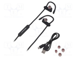 Bluetooth headphones with microphone; black; USB,USB micro