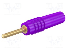 Connector: 1mm banana; plug; violet; 60VDC; 6A; soldered; 19mm