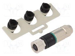 Connector: M8; female; PIN: 3; straight; for cable; plug; Slimline