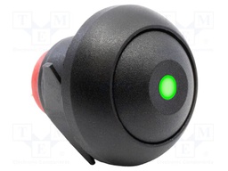 Switch: push-button; Pos: 2; SPST; 0.1A/50VDC; 0.125A/125VAC; black