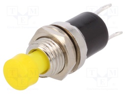 Switch: push-button; Pos: 2; SPST-NO; 1A/250VAC; yellow; 20mΩ