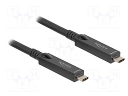 Cable; optical; USB C plug,both sides; 8m; black; 10Gbps