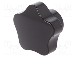 Knob; Dia: 60mm; H: 37mm; duroplast (PF); black gloss; -20÷110°C