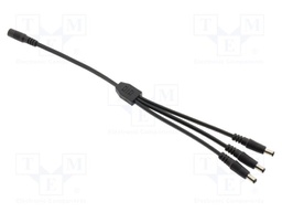 Cable; 2x0.75mm2; DC 5,5/2,1 plug x3,DC 5,5/2,1 socket; black