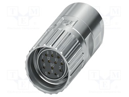 Connector: M23; plug; PIN: 12; crimped; straight; M23 PRO; 8A; 150V