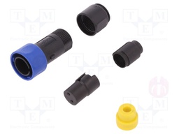 Connector: circular; plug; female; PIN: 2; w/o contacts; for cable