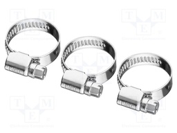 Worm gear clamp; W: 9mm; Clamping: 16÷27mm; stainless steel; W4