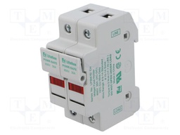 Fuse holder; cylindrical fuses; 10x38mm; DIN; 30A; 600V; Poles: 2