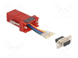 Adapter; D-Sub 9pin socket,RJ12 socket; red