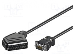 Cable; D-Sub 15pin HD plug, SCART plug; 5m; black