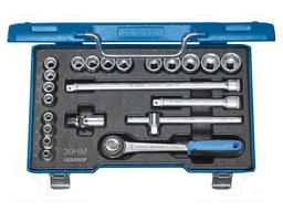 Wrench-set; 6-angles,rattle,socket bits,socket spanner; 3/8"
