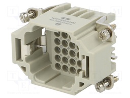 Connector: HDC; male; HDD; PIN: 24; 24+PE; size 3; w/o contacts; 10A