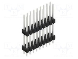 Connector: pin strips; pin header; male; PIN: 18; 2.54mm; THT; 2x9