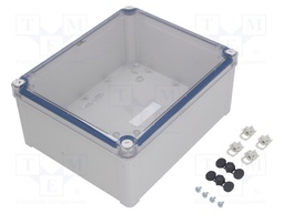 Enclosure: multipurpose; X: 241mm; Y: 291mm; Z: 128mm; polycarbonate