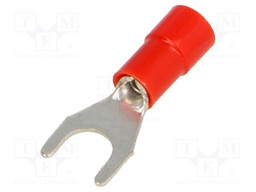 Fork terminal; M5; Ø: 5.2mm; 0.25÷1.5mm2; crimped; for cable; red