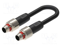 Cable: for sensors/automation; M12; PIN: 4; 5m; 50VAC; 4A; -40÷85°C