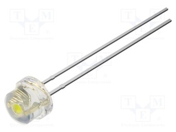 LED; white; 4.8mm; 140°; Front: convex; 3.1VDC; No.of term: 2; 6500K