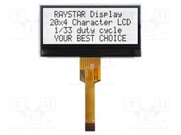 Display: LCD; alphanumeric; COG,FSTN Positive; 20x4; LED; PIN: 12