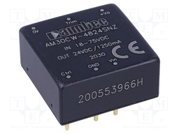Converter: DC/DC; 30W; Uin: 18÷75V; 24VDC; Iout: 1.25A; 1"x1"; 18.4g