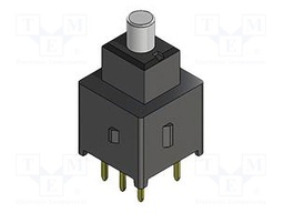 Switch: push-button; Pos: 2; DPDT; 0.014A/28VDC; ON-(ON); 500MΩ