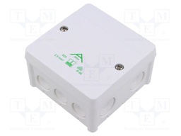 Enclosure: junction box; X: 87mm; Y: 87mm; Z: 52mm; polypropylene PP