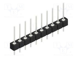 Connector: pin strips; pin header; male; PIN: 10; 2.54mm; THT; 1x10