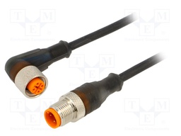 Cable: for sensors/automation; PIN: 4; M12-M12; 5m; plug; plug; 30V