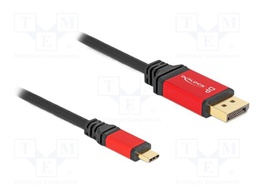 Cable; DisplayPort plug,USB C plug; DisplayPort 1.4; 3m; black