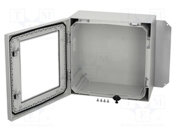 Enclosure: wall mounting; X: 400mm; Y: 400mm; Z: 210mm; ARCA; grey